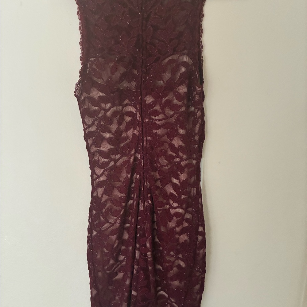 Elegant Burgundy Lace Dress